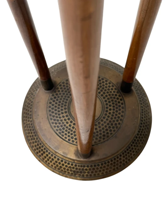 Vienna Secession Pedestal in Walnut and Patinated Brass, 1900s